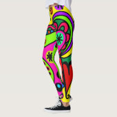 Felle harten en wervelpatroon leggings (Links)