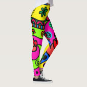 Felle harten en wervelpatroon leggings (Rechts)