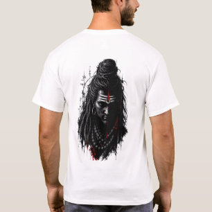 Felle Heer Shiva Mahakal Grunge Donkere Spat Kunst T-shirt