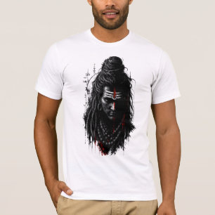 Felle Heer Shiva Mahakal Grunge Donkere Spatart T-shirt