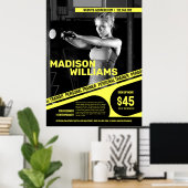 Felle heldergele foto van personal trainer poster (Thuiskantoor)