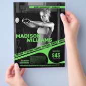 Felle heldergroene personal trainer foto flyer (Hand)