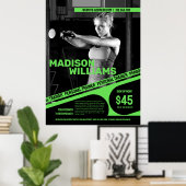 Felle heldergroene personal trainer foto poster (Thuiskantoor)