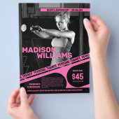 Felle helderroze foto van personal trainer flyer (Hand)