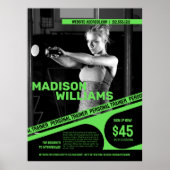 Felle helgroene foto van personal trainer poster (Voorkant)