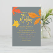 Felle herfst oranje herfst bruiloft uitnodiging (Staand voorkant)