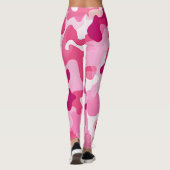 Felle hete roze camouflage yoga leggings (Achterkant)