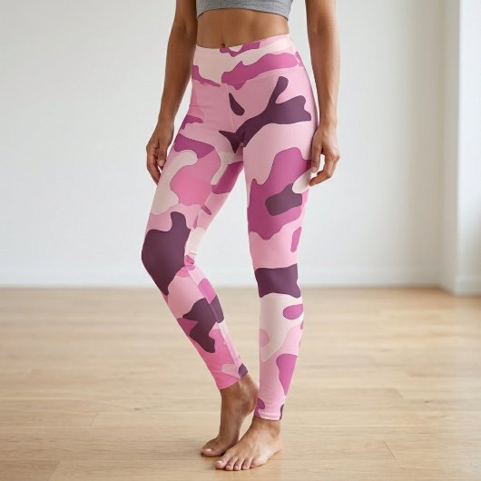 Felle hete roze camouflage yoga leggings
