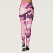 Felle hete roze camouflage yoga leggings (Achterkant)