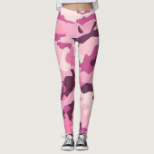 Felle hete roze camouflage yoga leggings (Voorkant)