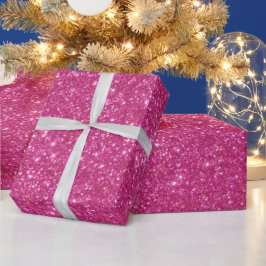 Felle hete roze glinster roze glitterpatroon cadeaupapier