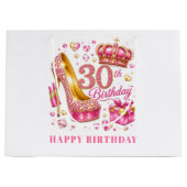 Felle hete roze glitters 30e verjaardag cadeautas (Voorkant)