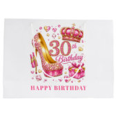 Felle hete roze glitters 30e verjaardag cadeautas (Achterkant)