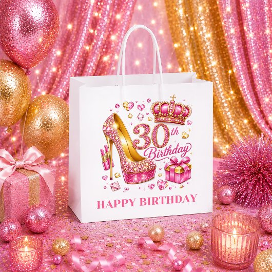 Felle hete roze glitters 30e verjaardag cadeautas