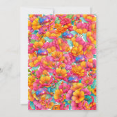 Felle hete roze glitters bloemige discobal verjaar kaart (Achterkant)