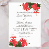 Felle Hibiscus Bloem Trouw Uitnodiging