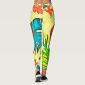 Felle hond met bloemen leggings (Achterkant)