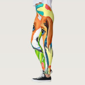 Felle hond met bloemen leggings (Links)