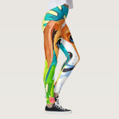 Felle hond met bloemen leggings (Rechts)