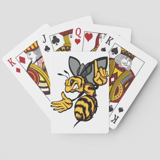 Felle Hornet Mascotte Boze Geel Speelkaarten (Achterkant)