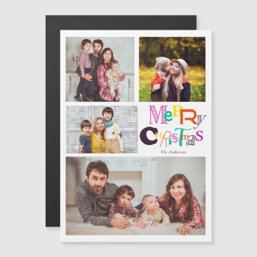 felle kersttypografie 4 foto - collage (Voorkant / Achterkant)