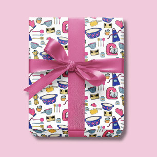 Felle keuken gereedschap chef bakker patroon cadeaupapier