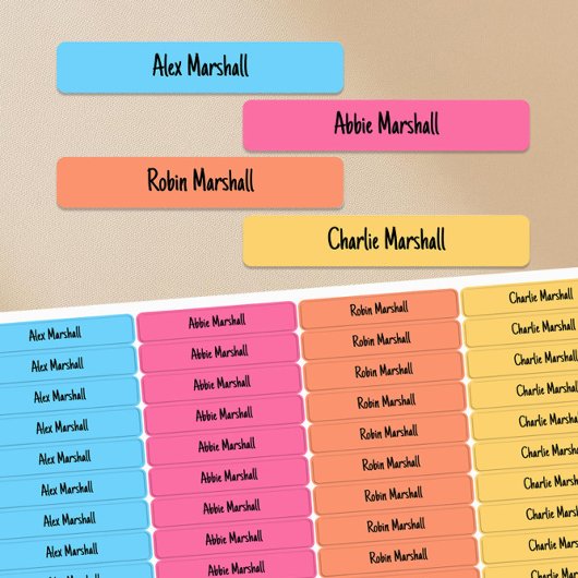 Felle Kleur Gecodeerde Waterdichte Naamlabels Voor Labels
