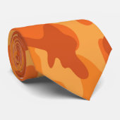 Felle kleur oranje geel camouflage designer heren  stropdas (Opgerold)
