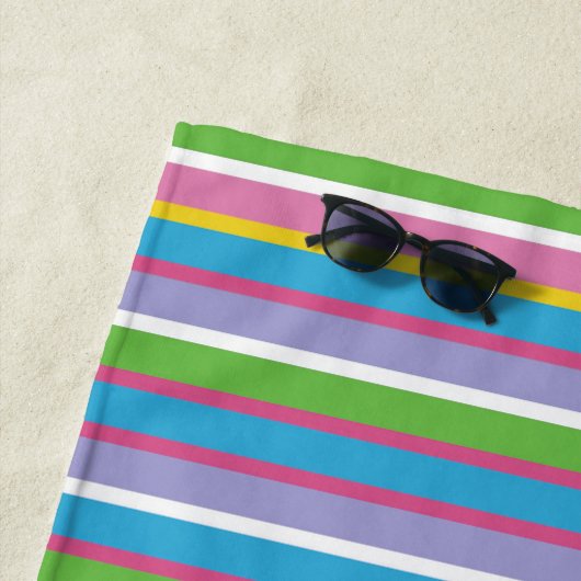 Felle Kleur Strepen NAME Moderne Zomer Pret Hip Strandlaken (In situ)