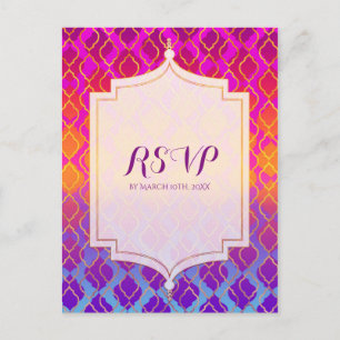 Felle kleuren Arabische Marokkaanse Glam-feest RSV Uitnodiging Briefkaart