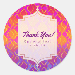 Felle kleuren Arabische Marokkaanse glam feestfavo Ronde Sticker