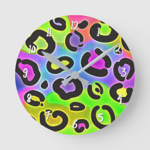 Felle Kleuren Jachtluipaard Luipaardprint Vlekken Ronde Klok