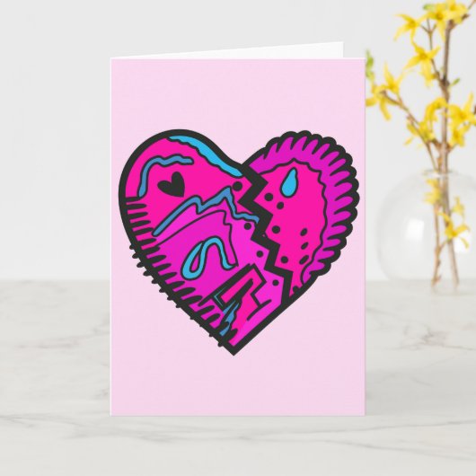 Felle Kleurrijke 80-erjaren Thema Kaart (Gele Bloem)