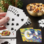 Felle Kleurrijke Abstracte Monogram Pokerkaarten (Insitu)