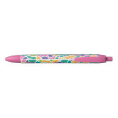 Felle Kleurrijke Gekke Cirkels Patroon Monogram Zwarte Inkt Pen (Achterkant)