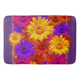 Felle Kleurrijke & Kleurige Zonnebloem Meisjesacht Badmat