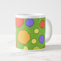 Felle kleurrijke koffiemok met polkadots