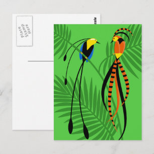 Felle Kleurrijke Paradijsvogels Briefkaart