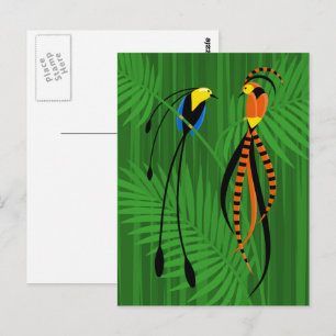 Felle Kleurrijke Paradijsvogels Briefkaart