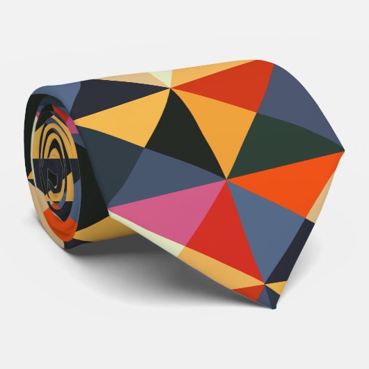 Felle Kleurrijke Pixel Abstracte Kunst Stropdas (Opgerold)