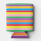 Felle Kleurrijke Regenboog Gestreepte Monogram Blikjeskoeler (Achterkant)
