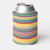 Felle Kleurrijke Regenboog Gestreepte Monogram Blikjeskoeler (Blikje Achterkant)