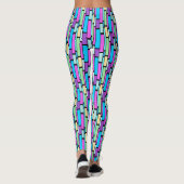 Felle Kleurrijke Retro Blokken Leggings (Achterkant)