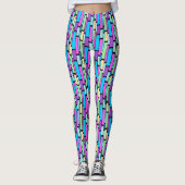 Felle Kleurrijke Retro Blokken Leggings (Voorkant)