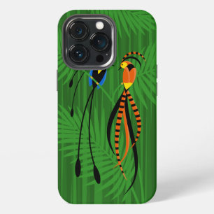 Felle Kleurrijke Vogels van Paradijs Donker iPhone 13 Pro Hoesje