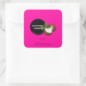 Felle Kraakheldere Roze Kokos Coquito Fles Vierkante Sticker (Tas)