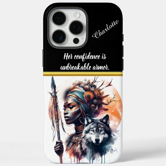 Felle krijger met wolvenkunst Case-Mate iPhone case (Achterkant)
