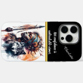 Felle krijger met wolvenkunst Case-Mate iPhone case (Achterkant (horizontaal))