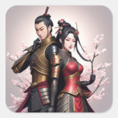 Felle liefde, zachte randen. vierkante sticker (Voorkant)