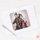 Felle liefde, zachte randen. vierkante sticker (Envelop)